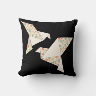 origami blomfågel kudde