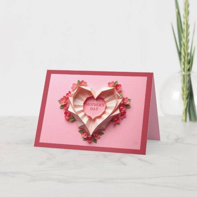 Origami Blommor Morsdags Kort (4) (Framsida)