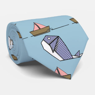 Origami Blue Whale och Papper Boat Slips