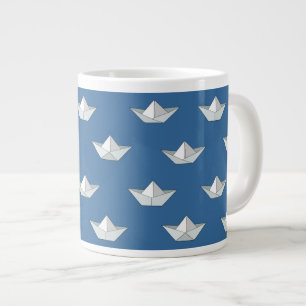 Origami Boats på Vatten Mönster Jumbo Mugg