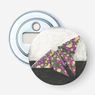 Origami Butterfly på Blommigt Papprare Flasköppnare