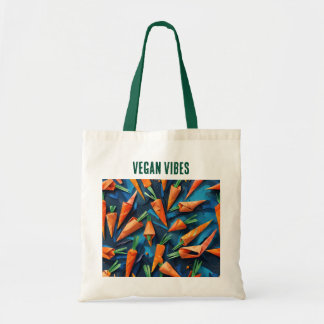 Origami Carrots Mönster - Vegan Vibes Tygkasse