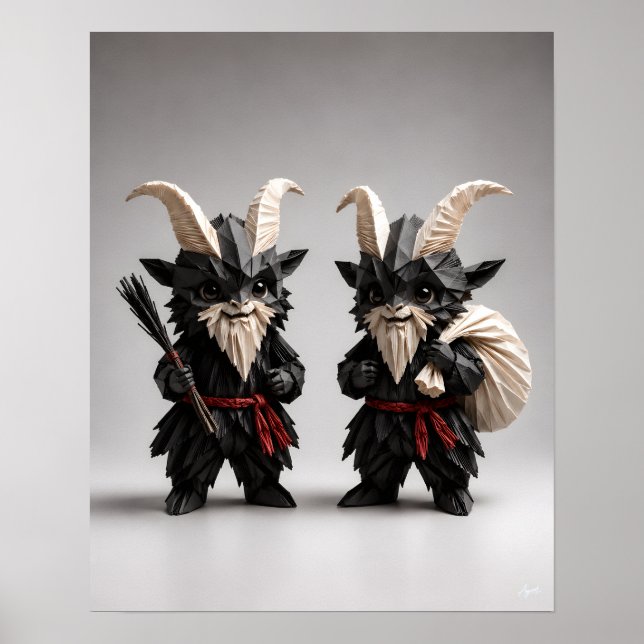 Origami Chibi Krampus Duo Poster (Framsidan)