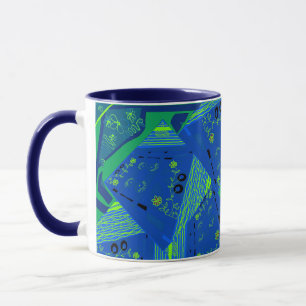 Origami Chintz (L) Blue Grönt Mugg