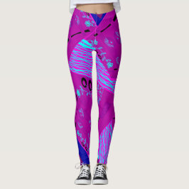 Origami Chintz (L) Fuchsia Turcos Blue Magenta Leggings