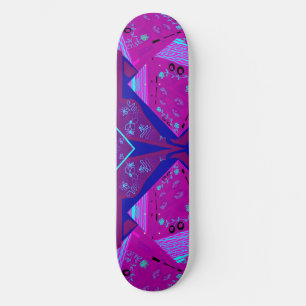 Origami Chintz (L) Fuchsia Turcos Blue Magenta Mini Skateboard Bräda 18,5 Cm