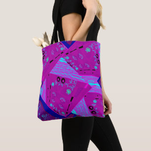 Origami Chintz (L) Fuchsia Turcos Blue Magenta Tygkasse