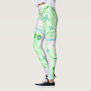 Origami Chintz (L) Grönt Teal Rosa Lilac Leggings