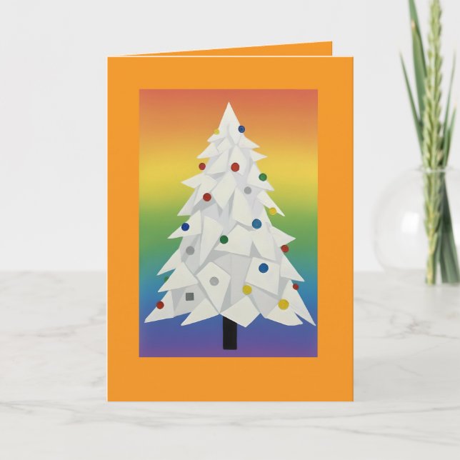 Origami Christmas Tree Folded Card Helgkort (Framsida)