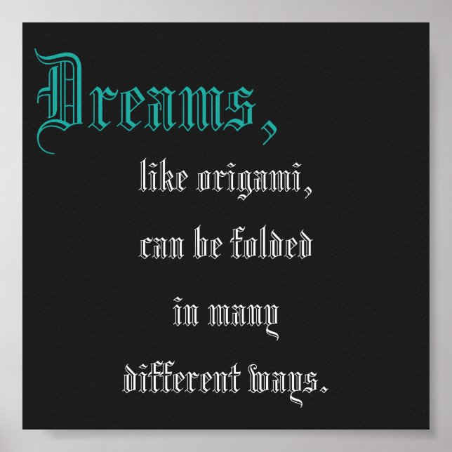 Origami-citattmini Poster (Framsidan)