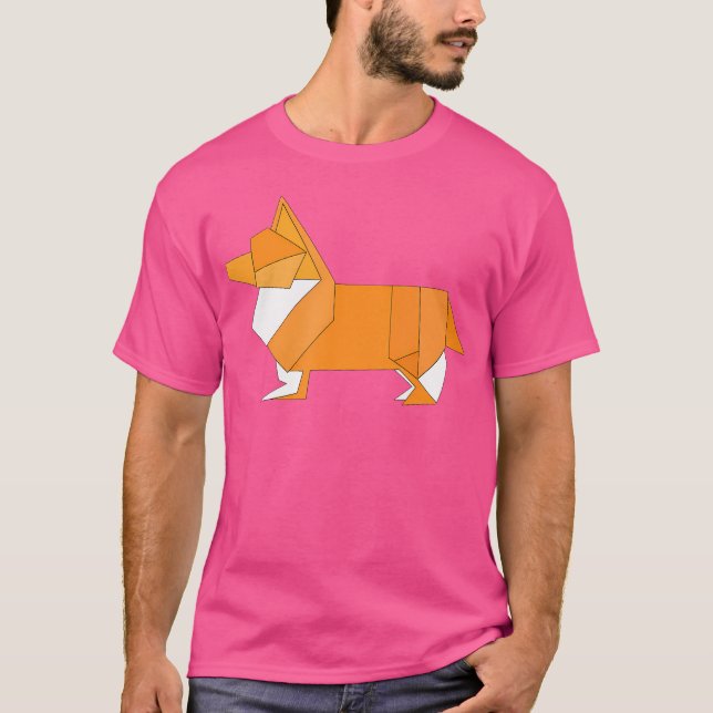 Origami Corgi T Shirt (Framsida)