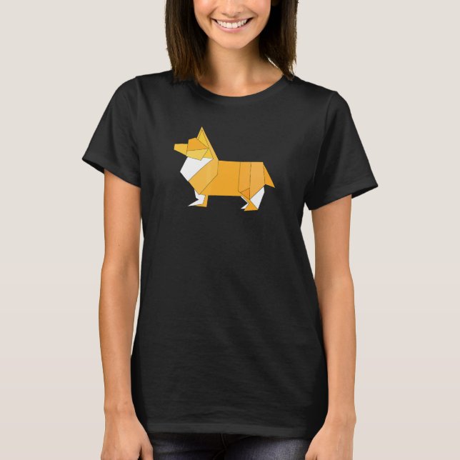 Origami Corgi T Shirt (Framsida)