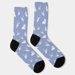 Origami Crane Blue och White Japanska