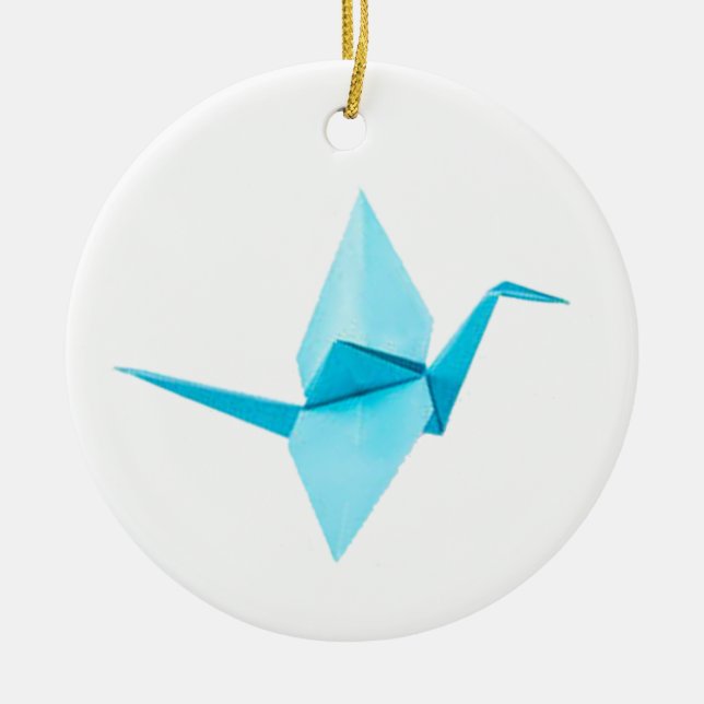 Origami Crane Julgransprydnad Keramik (Framsidan)