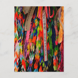 Origami Cranes i Hiroshima, Japan Vykort