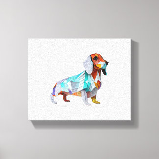 Origami Dachshund Canvastryck