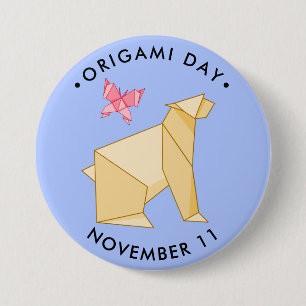 Origami Day, björn och fjäril Knapp