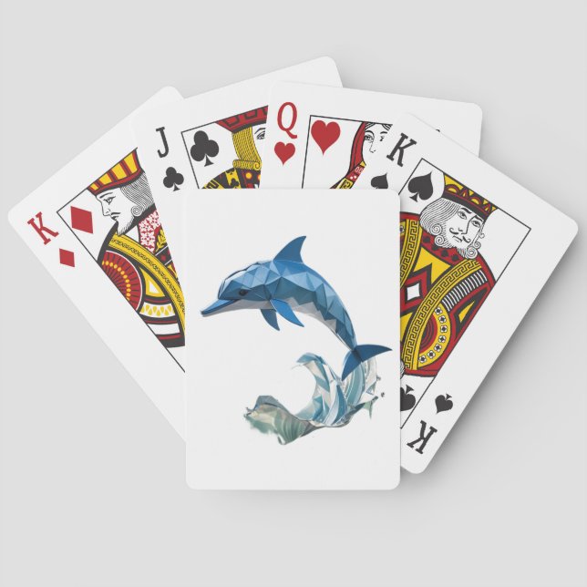 Origami dolphin back to school casinokort (Baksidan)