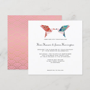 Origami Doves Bröllopsinbjudan Inbjudningar