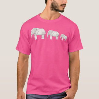Origami Elephants Japansk Papper mappning T Shirt
