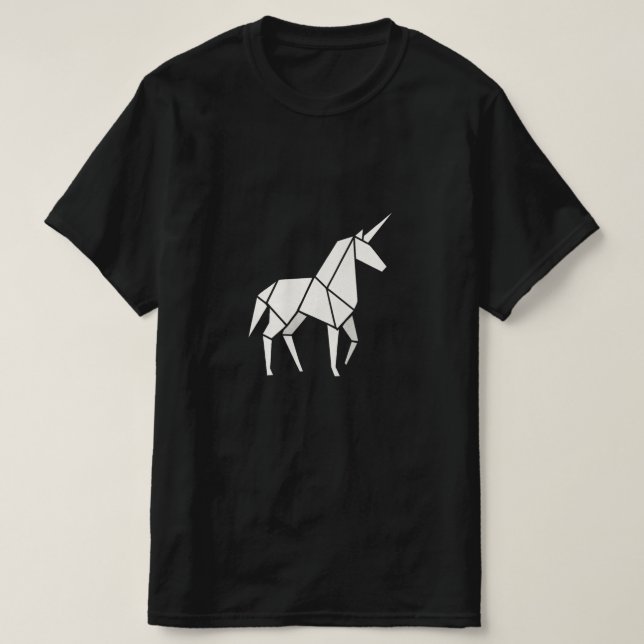 ORIGAMI ENHÖRNING T-Shirt (Design framsida)