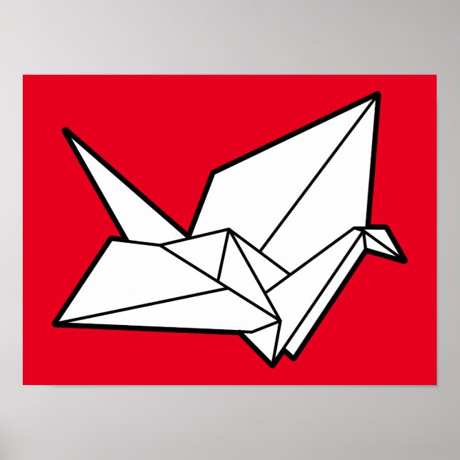 Origami-fågel  16 x 12 poster (Framsidan)