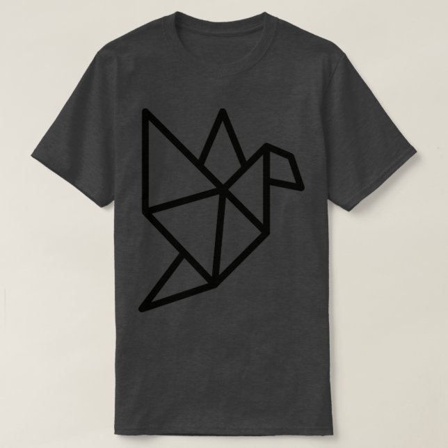 Origami-fågel (2) t shirt (Design framsida)