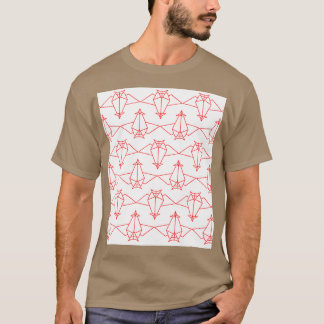 Origami Fladdermöss Red on White T Shirt