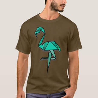 Origami Flamingo Aqua Grönt T Shirt