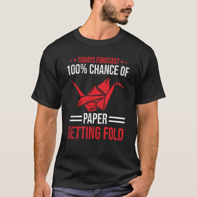 Origami Forecast Paper Getting Fold T Shirt (Framsida)