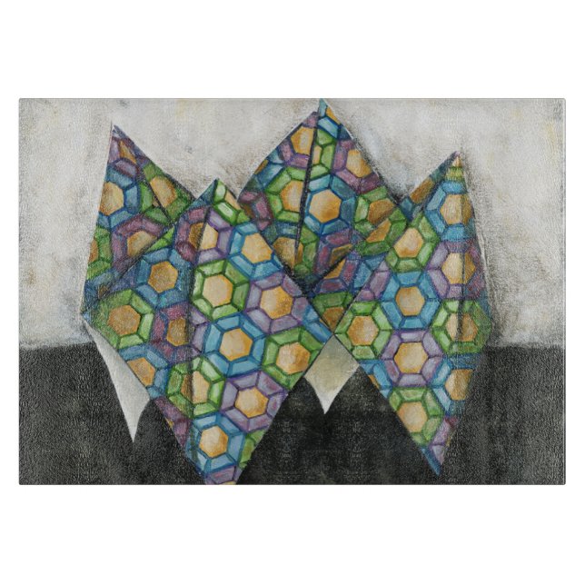 Origami Fortune Teller på geometrisk Papper (Framsidan)