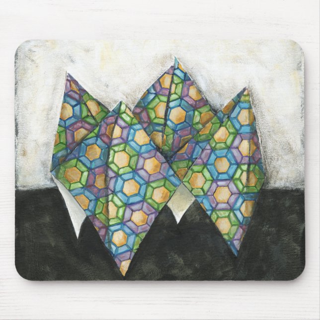 Origami Fortune Teller på geometrisk Papper Musmatta (Framsidan)