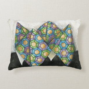 Origami Fortune Teller på geometrisk Papper Prydnadskudde