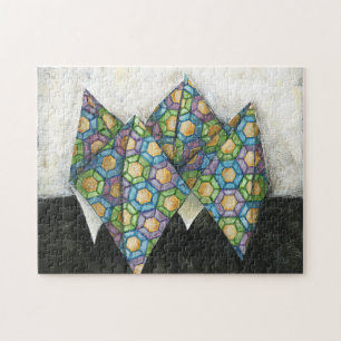 Origami Fortune Teller på geometrisk Papper Pussel