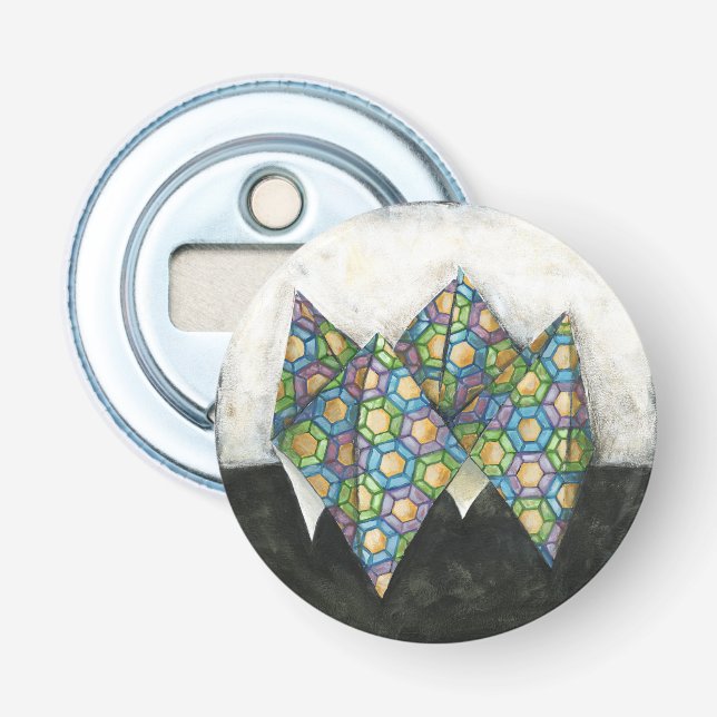 Origami Fortune Teller på geometrisk Papprare Flasköppnare (Framsidan)