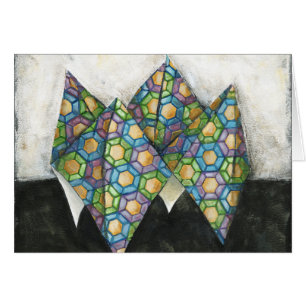 Origami Fortune Teller på geometrisk Papprare Hälsningskort