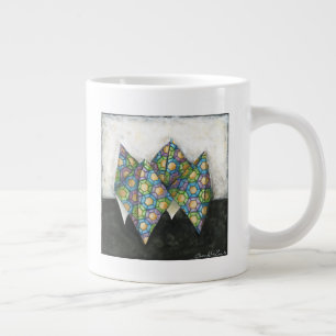 Origami Fortune Teller på geometrisk Papprare Jumbo Mugg