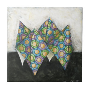 Origami Fortune Teller på geometrisk Papprare Kakelplatta
