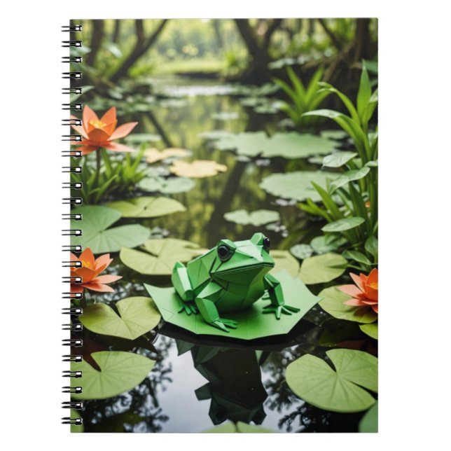 Origami Frog spiral Anteckningsbok (Framsidan)
