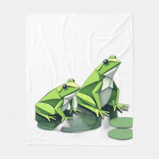 Origami Frogs i Geometric Stil Fleecefilt