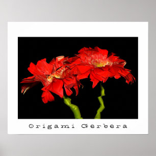 Origami Gerbera Poster