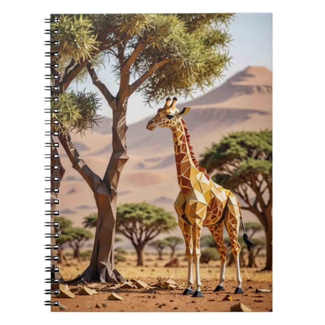 Origami-giraffspiral Anteckningsbok (Framsidan)