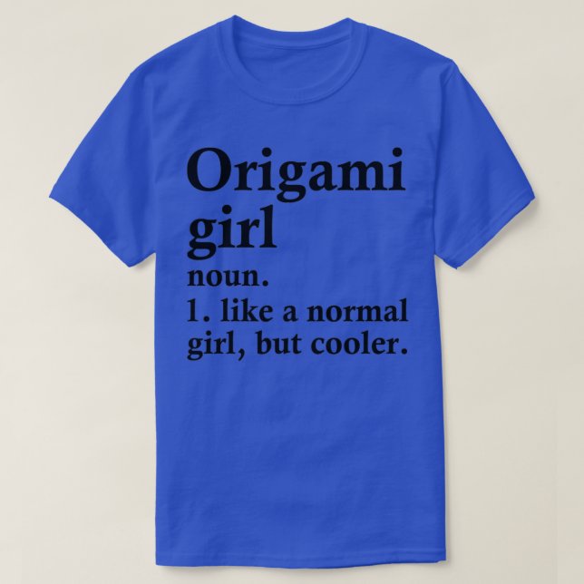 Origami Girl Funny japansk konstdefinition T Shirt (Design framsida)