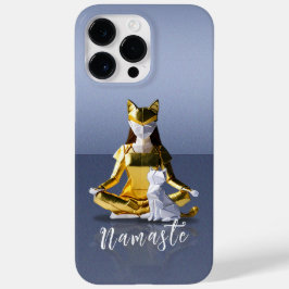Origami Gold Foil Yoga Meditating Catwomen och Cat