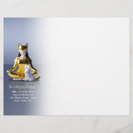 Origami Gold Foil Yoga Meditating Catwomen och Cat Brevhuvud