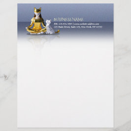 Origami Gold Foil Yoga Meditating Catwomen och Cat Brevhuvud