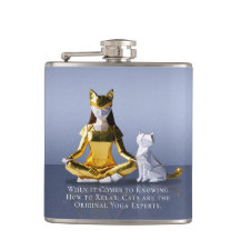 Origami Gold Foil Yoga Meditating Catwomen och Cat