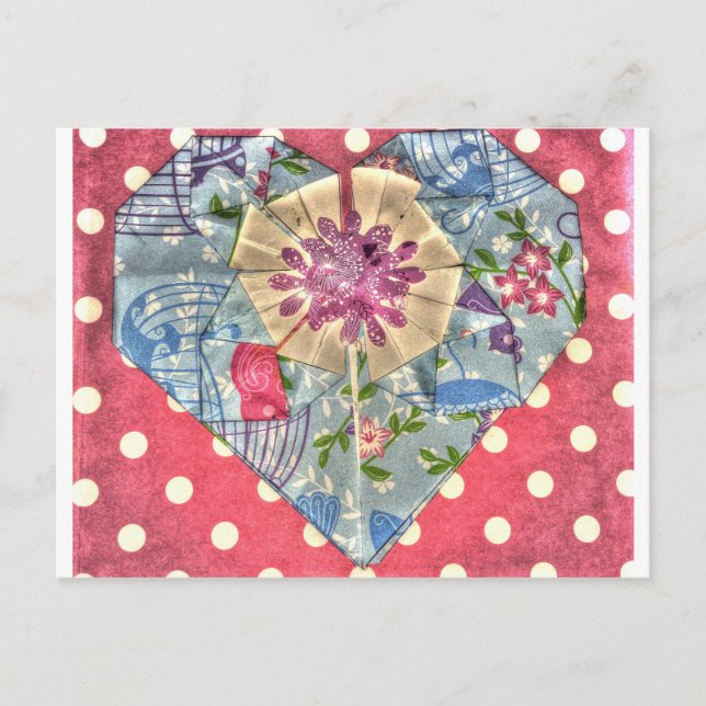 ORIGAMI HEART JAPANESE ART VYKORT (Framsida)