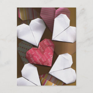 Origami Hearts vykort