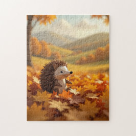 Origami Hedgehog Roligt Säsong Fall Pussel